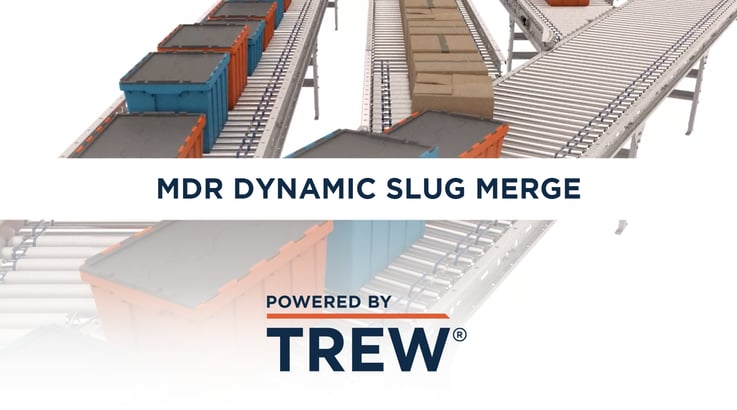 Motor Driven Roller Dynamic Slug Merge combines smart logic with the Series 1500 MDR Conveyor built-in features to deliver a dynamically adjusting solution ideal for the 40 - 70 CPM throughout.