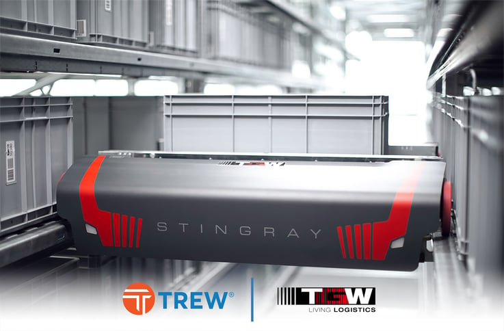 Trew debuting TGW's latest version of the Stingray ASRS Shuttle in North America at MODEX 2024 - learn more or visit Trew at booth #B9632