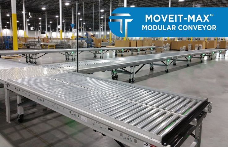 MoveIT-Max™ is a quick to install, quick to re-configure, mobile modular transportation conveyor line